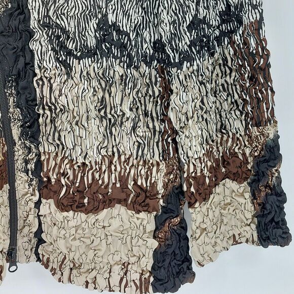 Vintage Joseph Ribkoff Jacket Womens Sz 12 Black Scrunch Textured Designer Chic - Picture 5 of 11